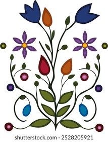 Ojibwe floral design with traditional indigenous flowers