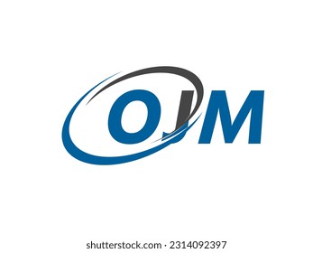 OJM letter creative modern elegant swoosh logo design