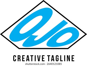 OJO blue turquoise letter vector, product logo design, simple white background.