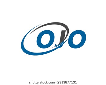 OJO letter creative modern elegant swoosh logo design