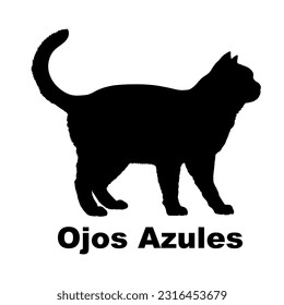 Ojos Azules cat silhouette. Cat breeds vector. Pet. Animal