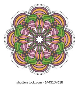 Ojos de Dios. Vector mandala isolated on white background. Printing on clothes and yoga mat. Ethnic art, alchemy, boho style, astrology and magic symbol. Hand drawn element.