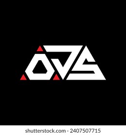 OJS triangle letter logo design with triangle shape. OJS triangle logo design monogram. OJS triangle vector logo template with red color. OJS triangular logo Simple, Elegant, and Luxurious design.