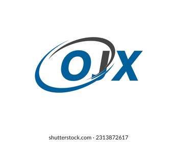 OJX letter creative modern elegant swoosh logo design