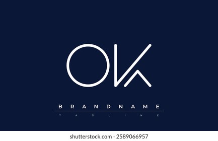 OK Abstract letter logo. This logo icon incorporate with abstract shape in the creative way