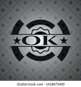 OK  black emblem. Vector Illustration. Detailed.