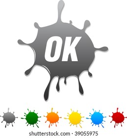 Ok  blot icon. Vector illustration.