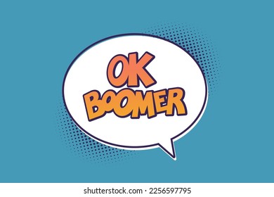 OK Boomer comic speech bubble retro design vector illustration