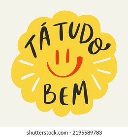 It's ok in Brazilian Portuguese Hand Lettering Calligraphy. Vector.