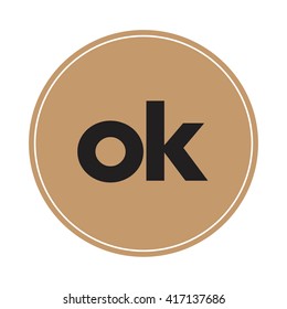 ok brown letters ,abstract background logo, design identity in circle, alphabet letter