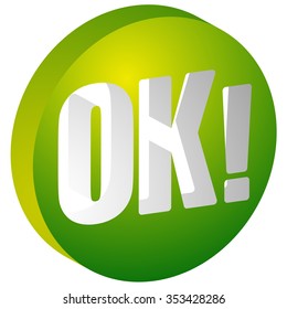 "Ok" button - Circular 3d "Ok" button