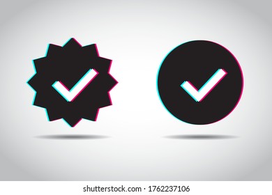 OK Button Icon. Social media icon of accept sign. Shadow and isolated on white. EPS10 