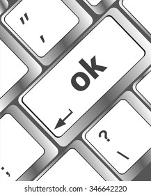 OK button on keyboard keys, business concept vector illustration