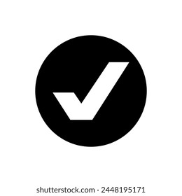 Icono de Vector de Botón Ok. Aprobar signo de ilustración. Símbolo de marca de verificación. Sí logo.