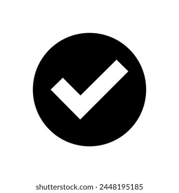 Icono de Vector de Botón Ok. Aprobar signo de ilustración. Símbolo de marca de verificación. Sí logo.