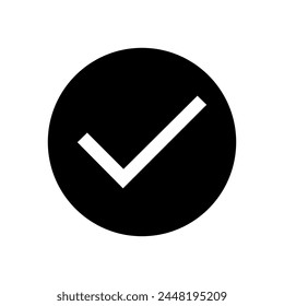 Ok button vector icon. Approve illustration sign. Check mark symbol. Yes logo.