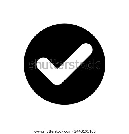 Ok button vector icon. Approve illustration sign. Check mark symbol. Yes logo.