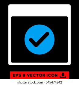 Ok Calendar Day icon. Vector EPS illustration style is flat iconic bicolor symbol, blue and white colors.