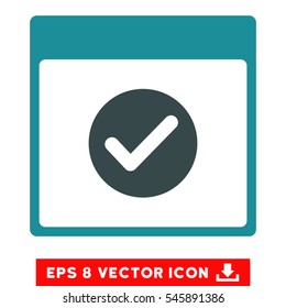 Ok Calendar Day icon. Vector EPS illustration style is flat iconic bicolor symbol, soft blue colors.
