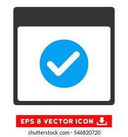 Ok Calendar Day icon. Vector EPS illustration style is flat iconic bicolor symbol, blue and gray colors.