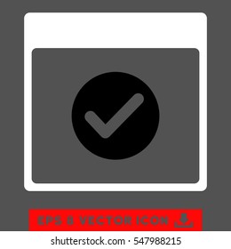Ok Calendar Day icon. Vector EPS illustration style is flat iconic bicolor symbol, black and white colors.