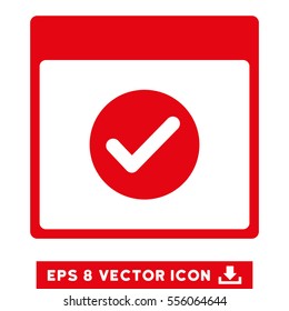 Ok Calendar Day icon. Vector EPS illustration style is flat iconic symbol, red color.