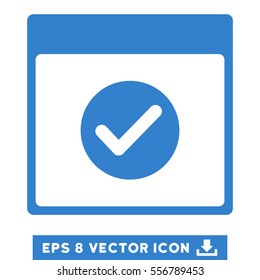 Ok Calendar Day icon. Vector EPS illustration style is flat iconic symbol, cobalt color.