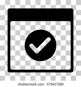 Ok Calendar Day icon. Vector illustration style is flat iconic symbol, black color, transparent background. Designed for web and software interfaces.
