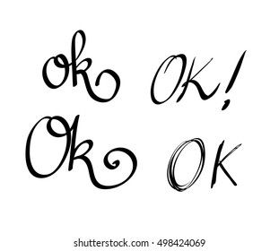 Ok calligraphic vector set