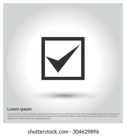 Ok check list icon. Circle concept web buttons. vector illustration. Flat design style