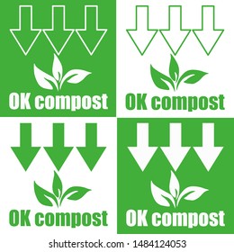 OK compost green vector illustration for ecologically safe product EPS10 svg