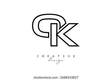 Diseño creativo del logotipo del monograma de OK-Concepto creativo del diseño de la marca
