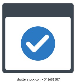 Ok Day vector icon. Style is bicolor flat symbol, smooth blue colors, rounded angles, white background.