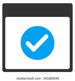 Ok Day vector icon. Style is bicolor flat symbol, blue and gray colors, rounded angles, white background.