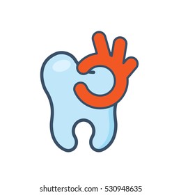 OK Dental Vector Logo Design Template Element