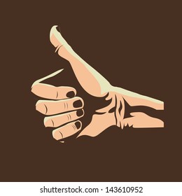 ok design over brown background vector illustration