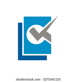 OK Document, OK Logo With Checklist/Tick Combination With Paper Logo/Document