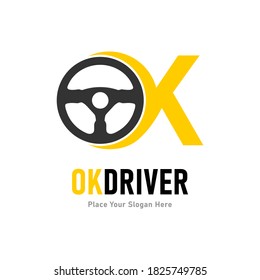 Ok driver vector logo template. Suitable for business, automotive, web and symbol art