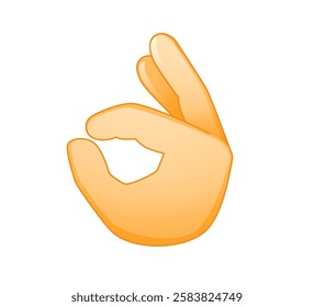 Ok emoji 3D illustration. Okay llustration. Like Finger Sign. positive feedback emoji, emoticon. Isolated on white background. 3d realistic cartoon illustration. OK Hand Vector