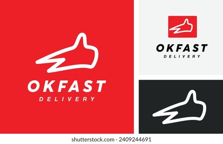 Ok Express Delivery Shipping Fast Cargo Logo Design