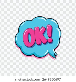 OK! Expressão - Divertido e Colorido Cartoon Bolha de Fala