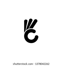 ok finger, vector icon hand flat style isolated on white background. Logo template for business concept.