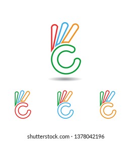ok finger, vector line icon hand flat style isolated on white background. Logo template for business concept.