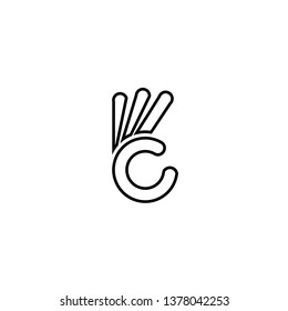 ok finger, vector line icon hand flat style isolated on white background. Logo template for business concept.