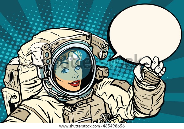 Ok Gesture Female Astronaut Spacesuit Pop Stock Vector (Royalty Free ...