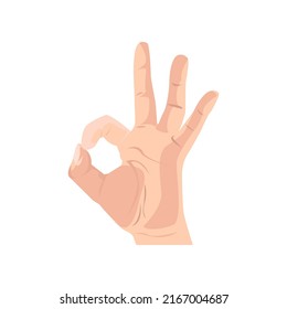Ok gesture flat icon. Colored vector element from body parts collection. Creative Ok gesture icon for web design, templates and infographics.