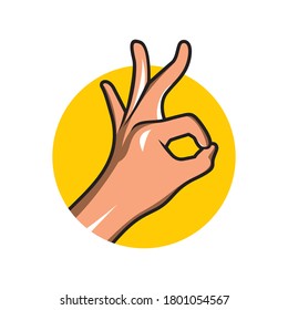 ok gesture. hands sign. vector illustration.