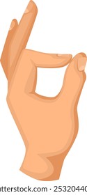 Ok gesture icon. Cartoon positive hand sign