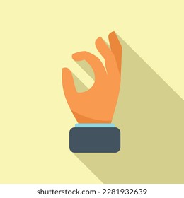 Ok gesture icon flat vector. Arm pose. Wrist point