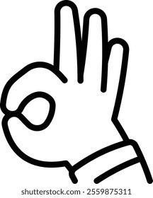 OK Gesture Icon.  Hand Gesture Vector Icon